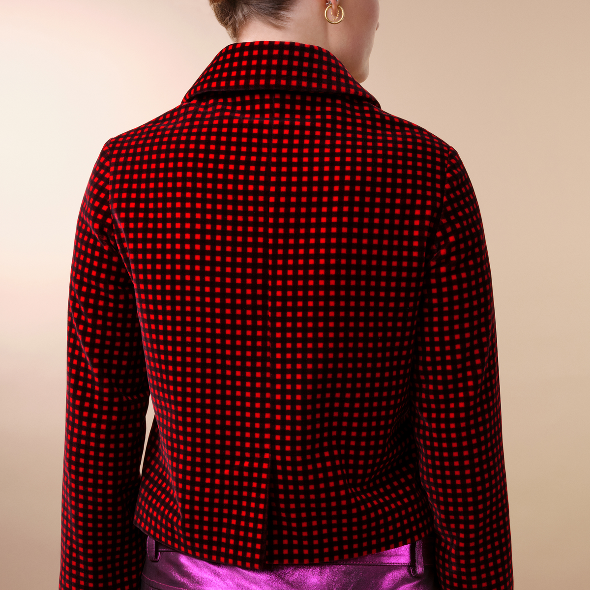 VICKY Velvet Check Blazer