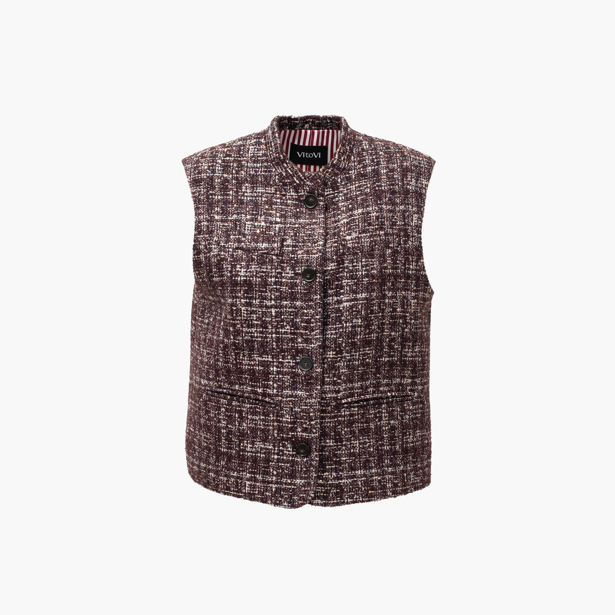 VERY VEST Crop Tweed